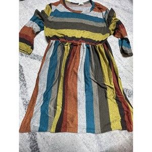 Egy California Women's Size XL Mocha & Blue Striped Dress